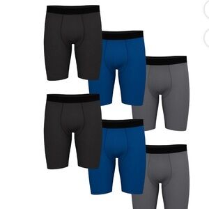Athletic Works Men's Boxer Briefs - Black, Blue, Gray
